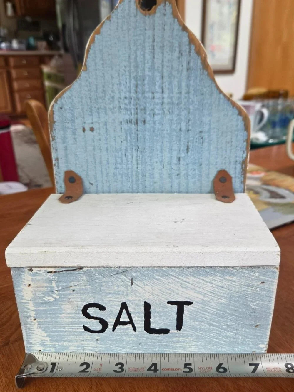 vintage wood salt box distressed look can be redone